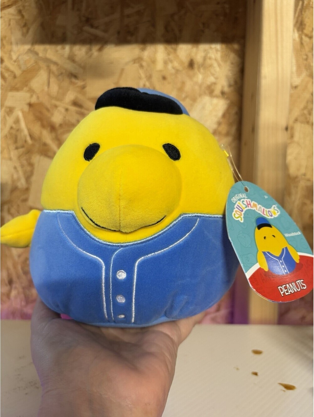 Peanuts Woodstock Squishmallows Baseball Jersey Cap Plush Collectible Toy 8"